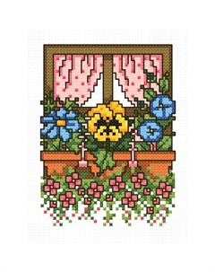 Набор для вышивания крестиком Цветочное окно Белоснежка