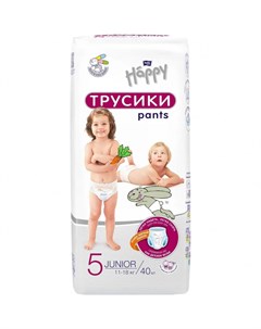 Подгузники трусики Happy Junior 40 шт вес 11 18 кг Bella