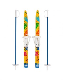 Лыжи детские GAIM Лыжики пыжики крепление пластик палки стеклопластик 75 75 см ТМ Олимпик