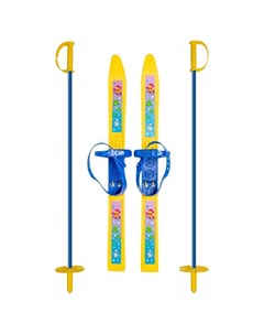 Лыжи детские пластиковые спорт Мишки палки стеклопластик 66 75 см ТМ Олимпик