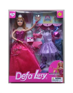 Набор игровой Lucy Красотка Pink 1 кукла 14 предметов Defa