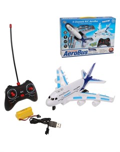 Самолет на радиоуправлении 4 канала свет звук аккумулятор USB шнур ТМ Наша игрушка