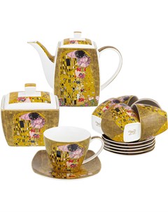 Чайный набор Поцелуй 14 предметов блюдце 14х2 5 см чашка 250 мл сахарница чайник Elan gallery