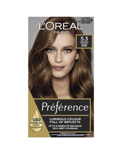 Краска для волос Preference 5 3 Вирджиния золотой светло каштановый 174 мл L'oreal paris