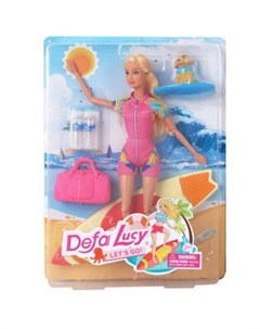 Набор игровой Lucy Пляжный отдых кукла 29 см аксессуары арт 8471 pink Defa