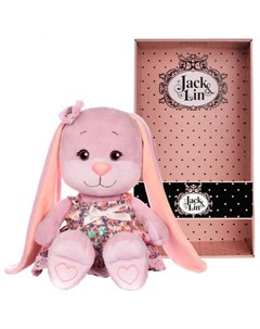 Мягкая игрушка Зайка в Летнем Платье с Цветным Принтом 25 см ТМ Jack Lin Jack lin