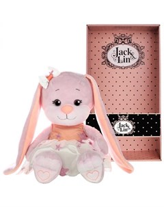 Мягкая игрушка Зайка в Бело Розовом Платьице со Звездочками 20 см ТМ Jack Lin Jack lin