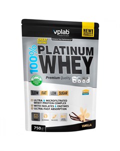 Протеин сывороточный 100 Platinum Whey Ваниль 750 г Vplab