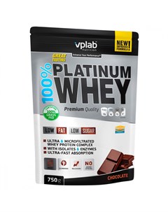 Протеин сывороточный 100 Platinum Whey Шоколад 750 г Vplab