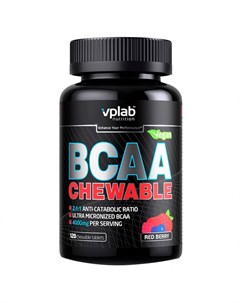 Аминокислоты BCAA Chewable Red Berry 120 жевательных капсул Vplab