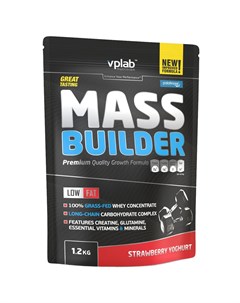 Гейнер Mass Builder Клубничный йогурт 1 2 кг Vplab