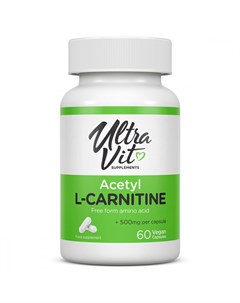 Ацетил Л карнитин Acetyl L Carnitine 500 мг 60 капсул Ultravit