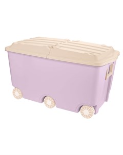 Ящик для игрушек на колесах 685х395х385 мм 66 5 л цвет розовый ТМ Пластишка