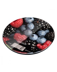 Весы кухонные EN 403 электронные до 5 кг дизайн ягоды стекло Energy