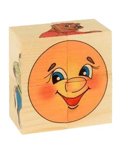 Кубики Колобок 4 штуки ТМ Русские деревянные игрушки