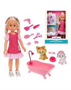 Кукла Николь Домашние питомцы с ванночкой ТМ Mary poppins