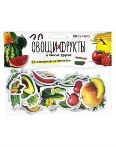 Набор игровой Овощи и фрукты разные продукты 55 элементов на магнитах Mag rus