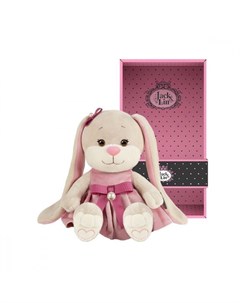 Мягкая игрушка Зайка в Платьице с Розовым Поясом 20 см Jack lin