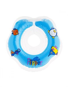 Надувной круг на шею для купания малышей Flipper голубой Roxi
