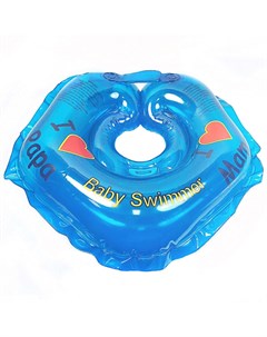 Круг на шею для купания I love you голубой Baby swimmer