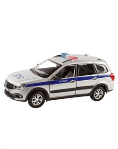 Машинка металлическая LADA GRANTA CROSS Полиция серебряный масштаб 1 24 Автопанорама