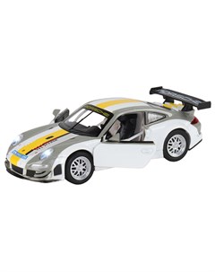 Машинка металлическая Porsche 911 GT3 RSR серебряный инерция масштаб 1 32 Автопанорама