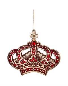 Декоративная подвеска Корона 12x10 см цвет красный с глиттером арт 865 430 Lefard