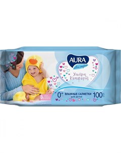 Влажные салфетки Ultra comfort детские 100 шт Aura