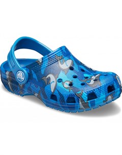 Сабо для мальчиков Kids Classic Shark Clog Prep Blue Crocs