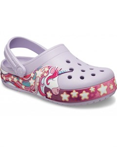 Сабо для девочек Kids Fun Lab Unicorn Band Clog Lavender Crocs