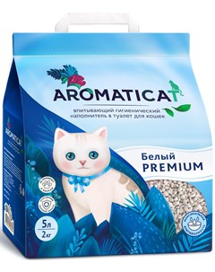 Наполнитель Premium Белый впитывающий гигиенический для кошек 5 л 2 кг Aromaticat