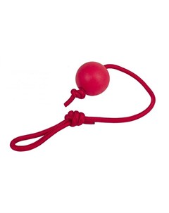 Игрушка Мяч на веревке цельнолитой резина для собак 6 см Красный Каскад