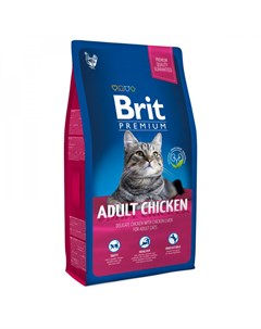 Сухой корм Premium Cat Adult Chicken с мясом курицы и соусом из куриной печени для взрослых кошек 1  Brit*