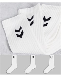 Набор из 3 пар белых базовых носков Hummel