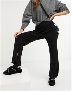 Черные трикотажные брюки с широкими укороченными штанинами 4th & reckless