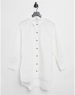 Белая удлиненная oversized рубашка Only