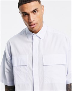 Рубашка в тонкую полоску с карманами и заниженной линией плеч Asos design
