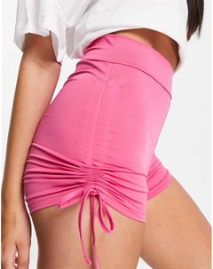 Розовые облегающие спортивные шорты с завязками по бокам Threadbare fitness