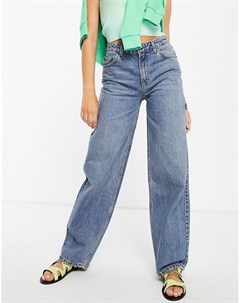 Oversized джинсы из органического смесового хлопка с классической талией и широкими штанинами зелено Asos design
