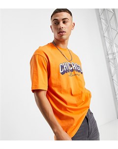 Оранжевая oversized футболка с принтом Chicago эксклюзивно для ASOS Only & sons