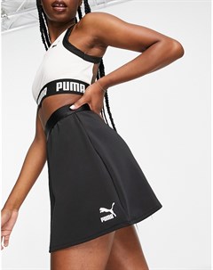 Черная теннисная юбка асимметричного кроя Classics Puma