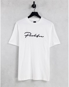 Узкая белая футболка с принтом Prolific River island
