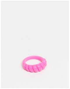 Розовое пластмассовое кольцо с витым дизайном Asos design