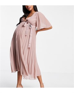 Эксклюзивное плиссированное платье миди с рукавами кимоно и поясом ASOS DESIGN Maternity Asos maternity