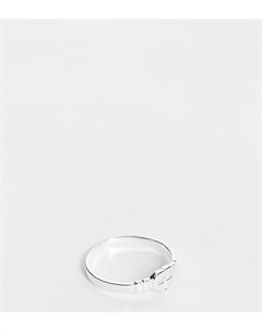 Кольцо из стерлингового серебра с маленьким сердечком с гравировкой креста Asos design