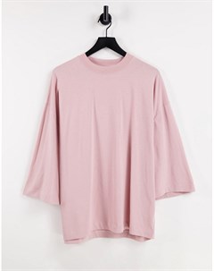 Розовая футболка в стиле oversized с широкими рукавами розового цвета Asos design