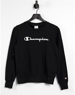 Черный свитшот с крупным логотипом Champion