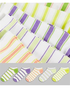 Набор из 5 пар спортивных носков в полоску светлых летних цветов Asos design
