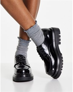 Черные ботинки на массивной подошве со шнуровкой Truffle collection