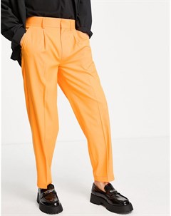 Суженные книзу строгие oversized брюки оранжевого цвета Asos design
